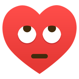 heart suit and face with rolling eyes