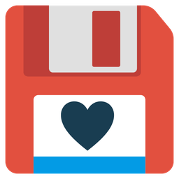 heart suit and floppy disk