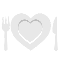 heart suit and fork and knife with plate