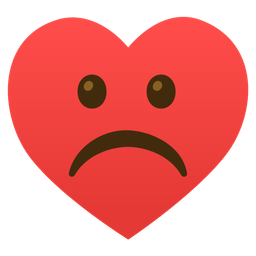 heart suit and frowning face