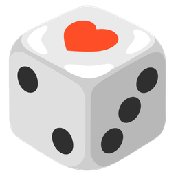 heart suit and game die