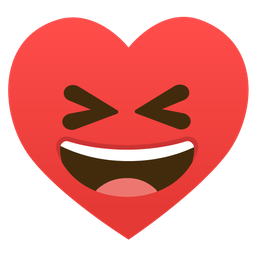 Heart suit and Grinning squinting face