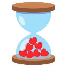 heart suit and hourglass done