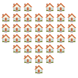 heart suit and house