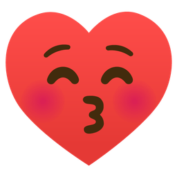 Heart suit and Kissing face with closed eyes