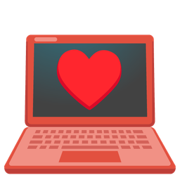 heart suit and laptop