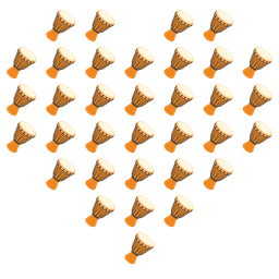 heart suit and long drum