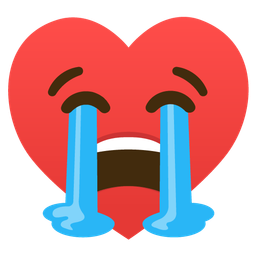 heart suit and loudly crying face