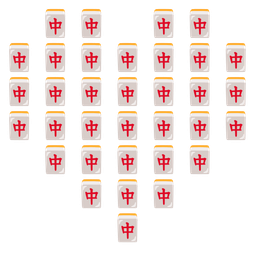 heart suit and mahjong red dragon