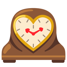 heart suit and mantelpiece clock