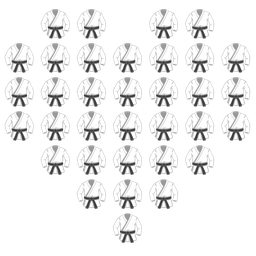 heart suit and martial arts uniform