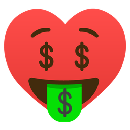 Heart suit and Money-mouth face