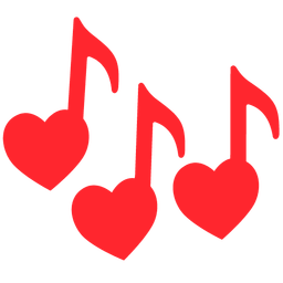 heart suit and musical notes