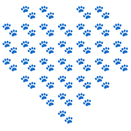 heart suit and paw prints
