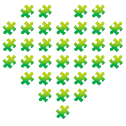 heart suit and puzzle piece