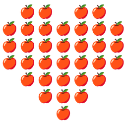 heart suit and red apple