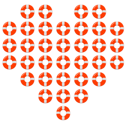 heart suit and ring buoy