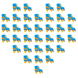 heart suit and roller skate