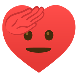 heart suit and saluting face