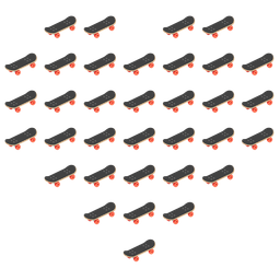 heart suit and skateboard