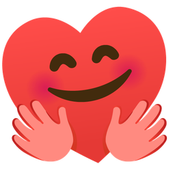 Heart suit and Smiling face with open hands