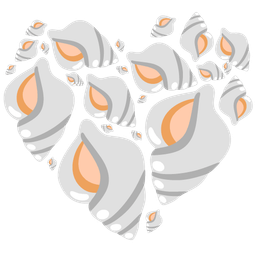 heart suit and spiral shell