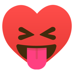 Heart suit and Squinting face with tongue
