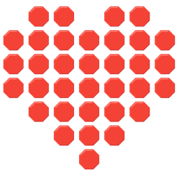 heart suit and stop sign