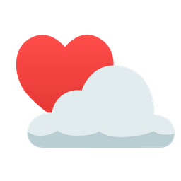 heart suit and sun behind cloud