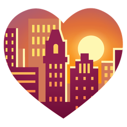 heart suit and sunset