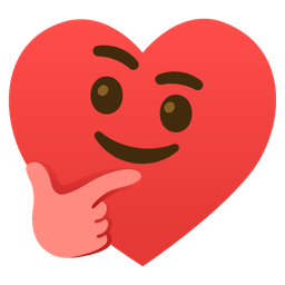 heart suit and thinking face