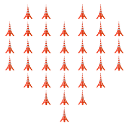 heart suit and Tokyo tower