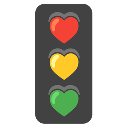 heart suit and vertical traffic light
