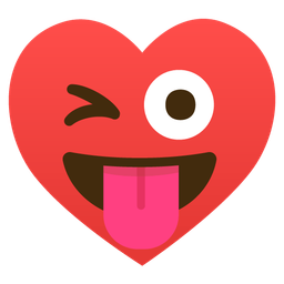 Heart suit and Winking face with tongue