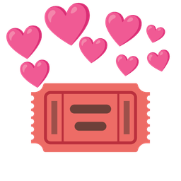 heart with arrow and admission tickets