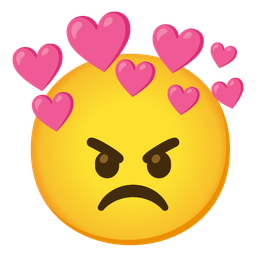 heart with arrow and angry face