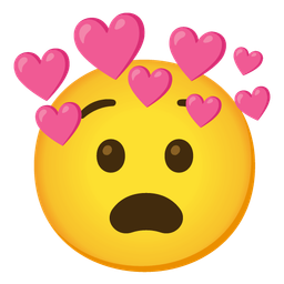 heart with arrow and anguished face