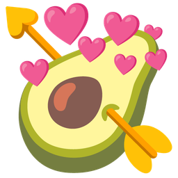 heart with arrow and avocado