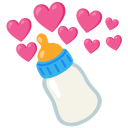 heart with arrow and baby bottle