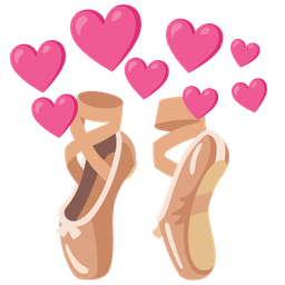 heart with arrow and ballet shoes