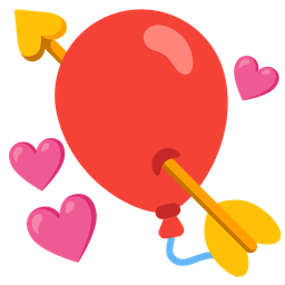 heart with arrow and balloon