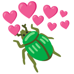 heart with arrow and beetle