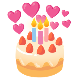 heart with arrow and birthday cake