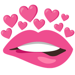 heart with arrow and biting lip