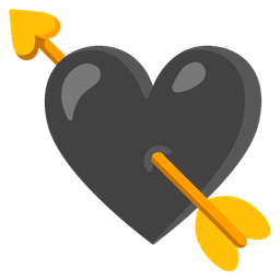 heart with arrow and black heart