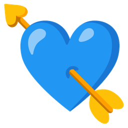 heart with arrow and blue heart