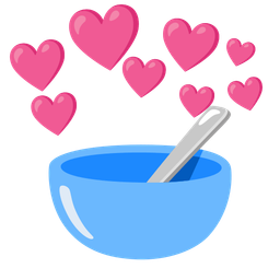 heart with arrow and bowl with spoon
