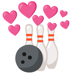 heart with arrow and bowling