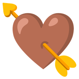 heart with arrow and brown heart