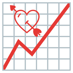 heart with arrow and chart increasing